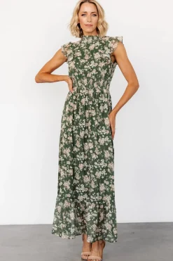 Fashion Baltic Born Kearny Ruffle Maxi Dress | Olive Floral OliveFloral