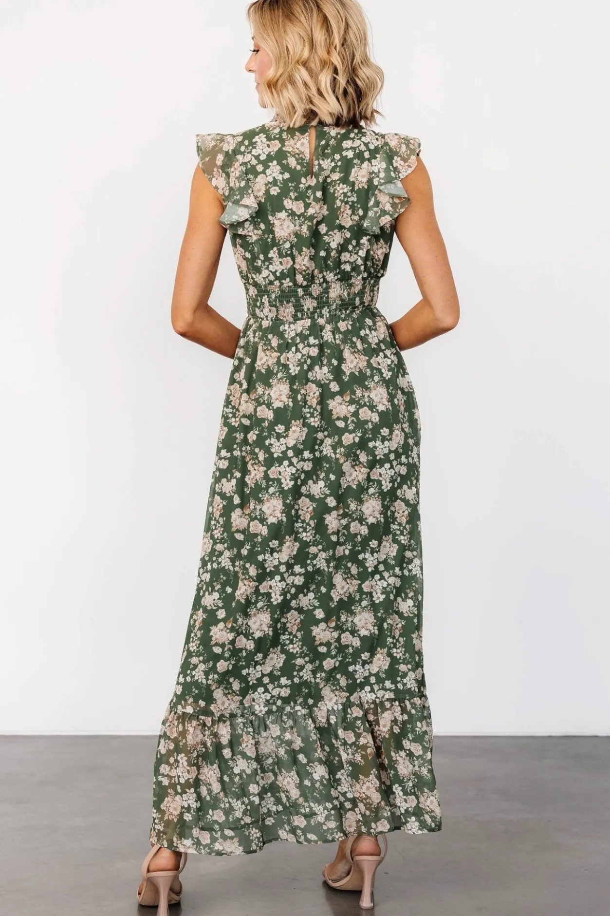 Fashion Baltic Born Kearny Ruffle Maxi Dress | Olive Floral OliveFloral
