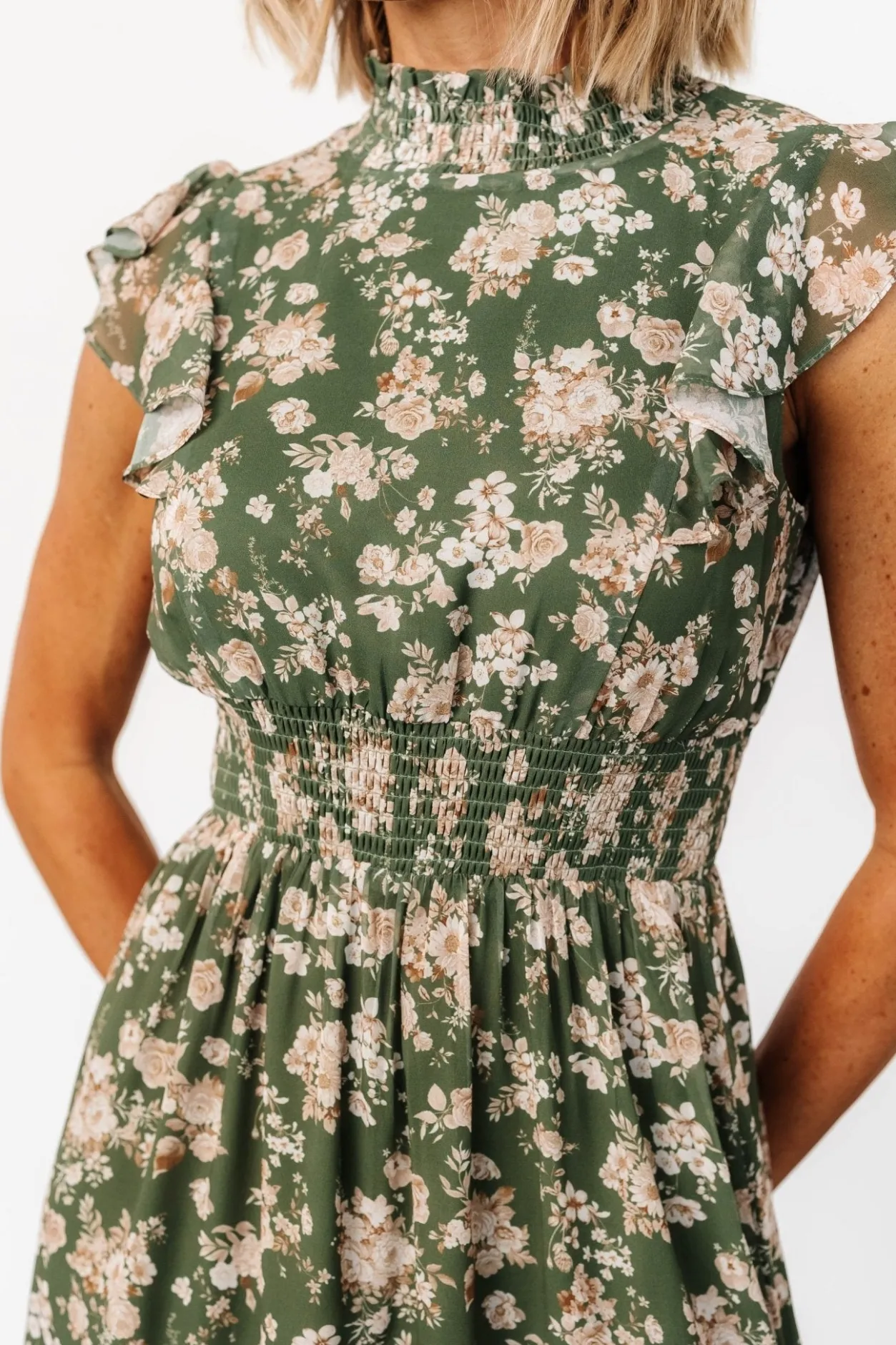 Fashion Baltic Born Kearny Ruffle Maxi Dress | Olive Floral OliveFloral