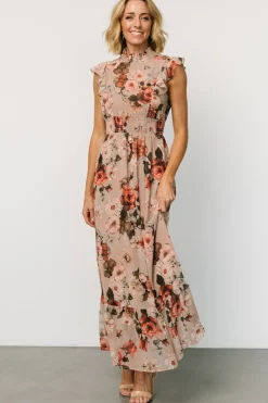 Discount Baltic Born Kearny Ruffle Maxi Dress | Blush + Vintage Floral Blush+VintageFloral