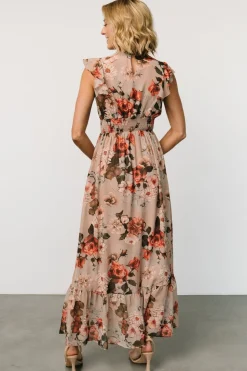 Discount Baltic Born Kearny Ruffle Maxi Dress | Blush + Vintage Floral Blush+VintageFloral
