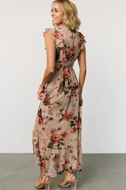 Discount Baltic Born Kearny Ruffle Maxi Dress | Blush + Vintage Floral Blush+VintageFloral