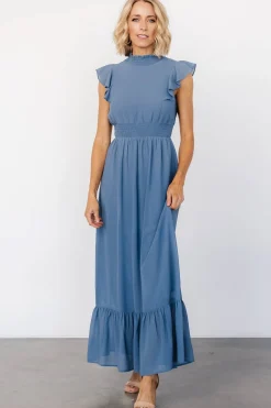 Outlet Baltic Born Kearny Ruffle Maxi Dress | Whisper Blue WhisperBlue