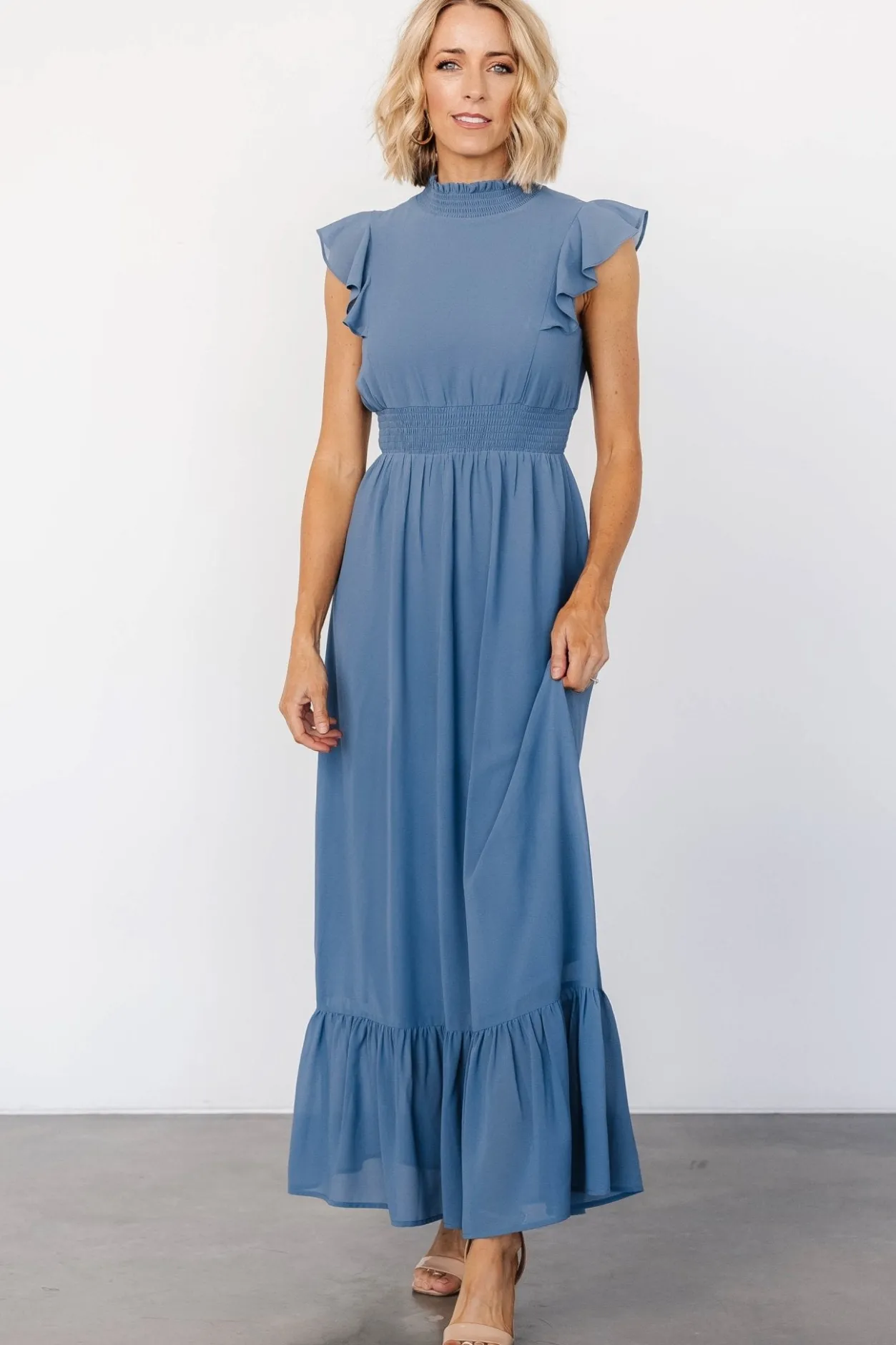 Outlet Baltic Born Kearny Ruffle Maxi Dress | Whisper Blue WhisperBlue