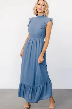 Outlet Baltic Born Kearny Ruffle Maxi Dress | Whisper Blue WhisperBlue