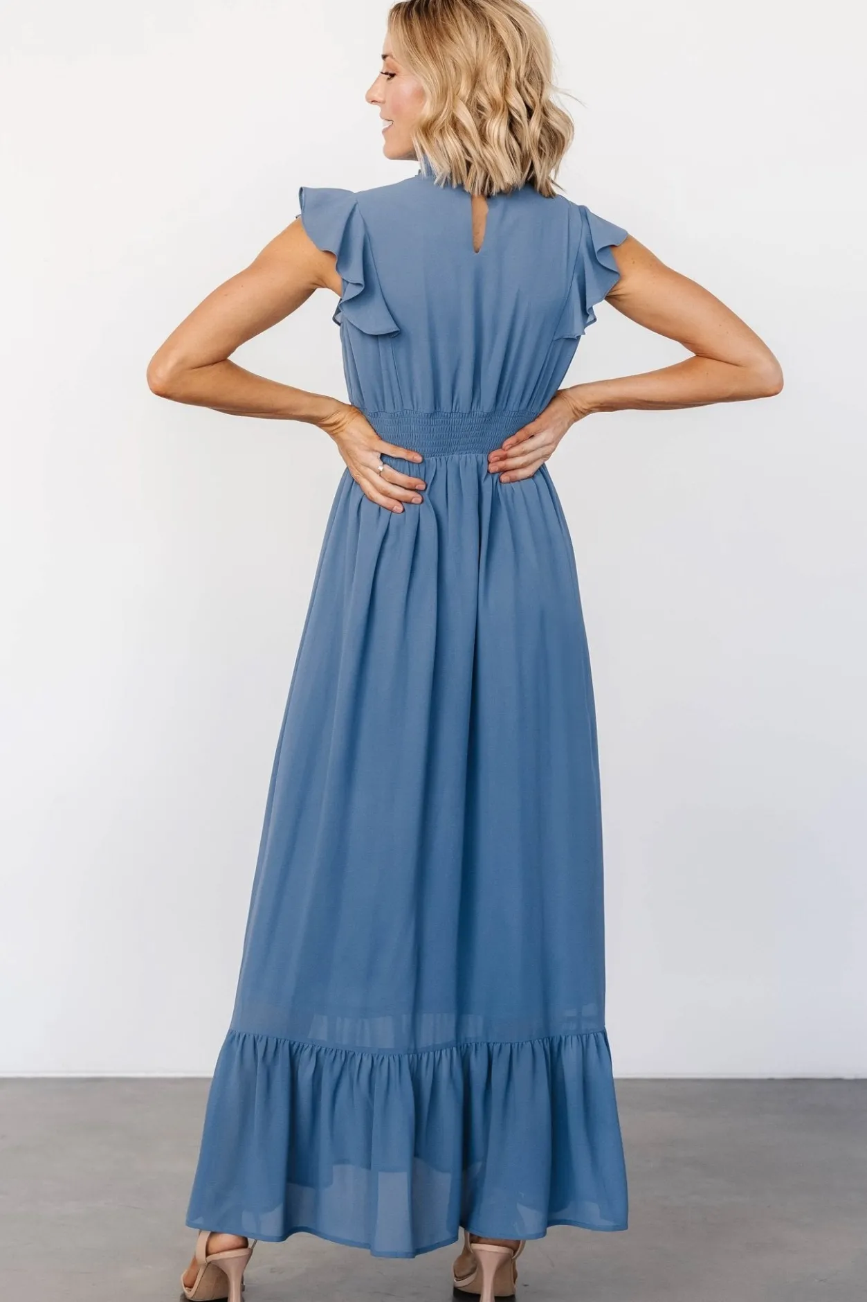 Outlet Baltic Born Kearny Ruffle Maxi Dress | Whisper Blue WhisperBlue