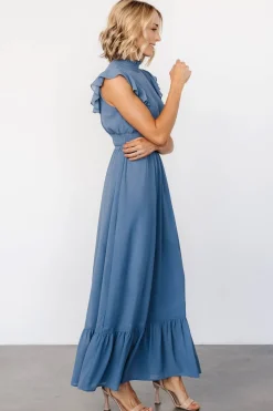 Outlet Baltic Born Kearny Ruffle Maxi Dress | Whisper Blue WhisperBlue