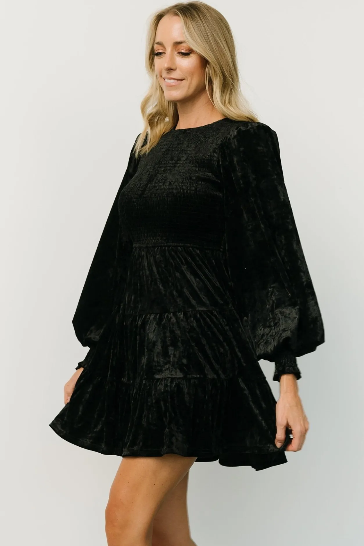 Online Baltic Born Kele Crushed Velvet Mini Dress | Black