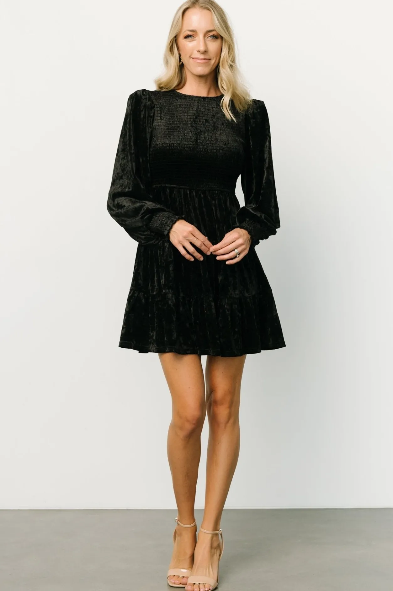 Online Baltic Born Kele Crushed Velvet Mini Dress | Black