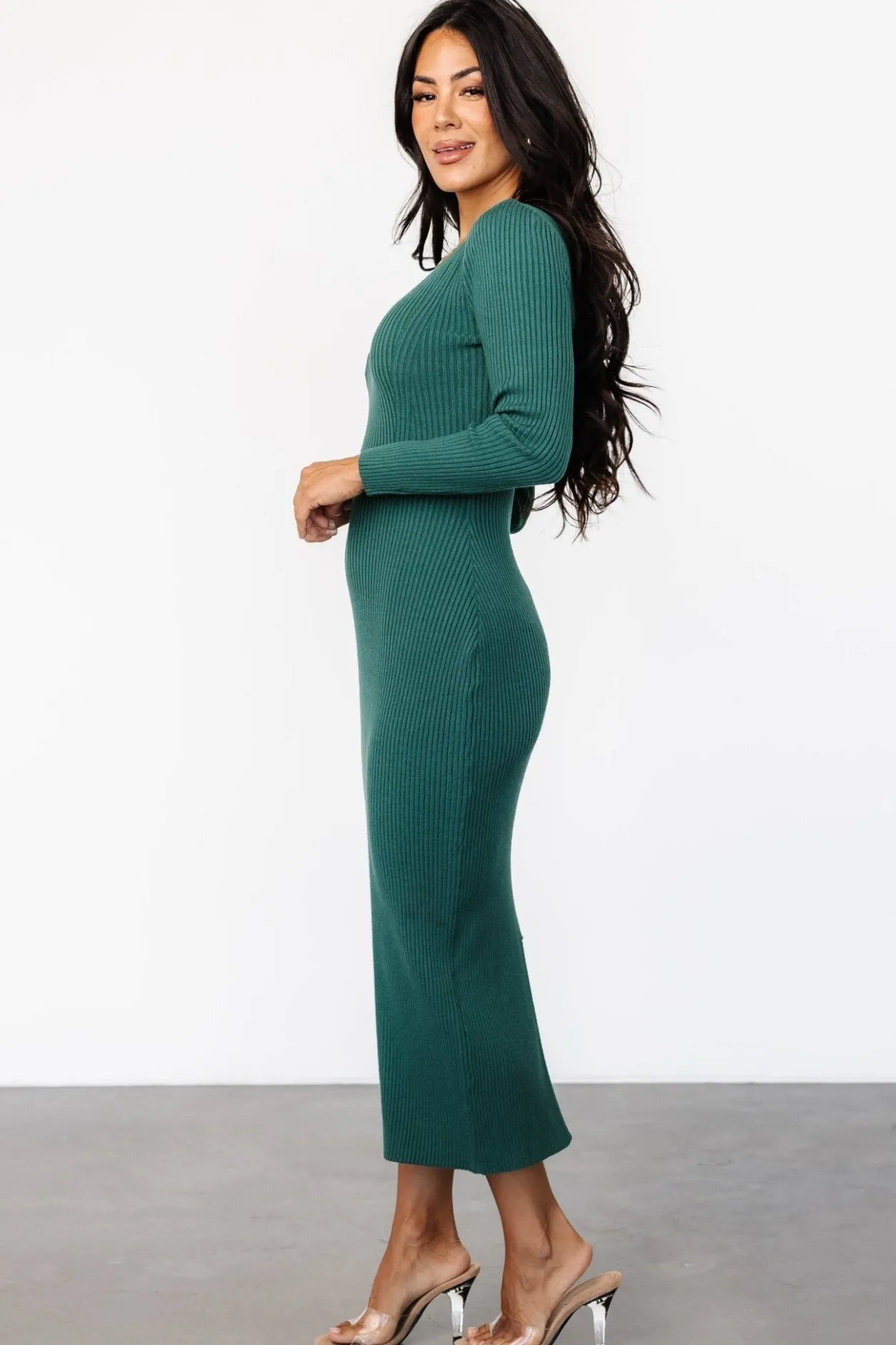 New Baltic Born Kendall Ribbed Midi Dress | Green