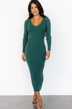 New Baltic Born Kendall Ribbed Midi Dress | Green
