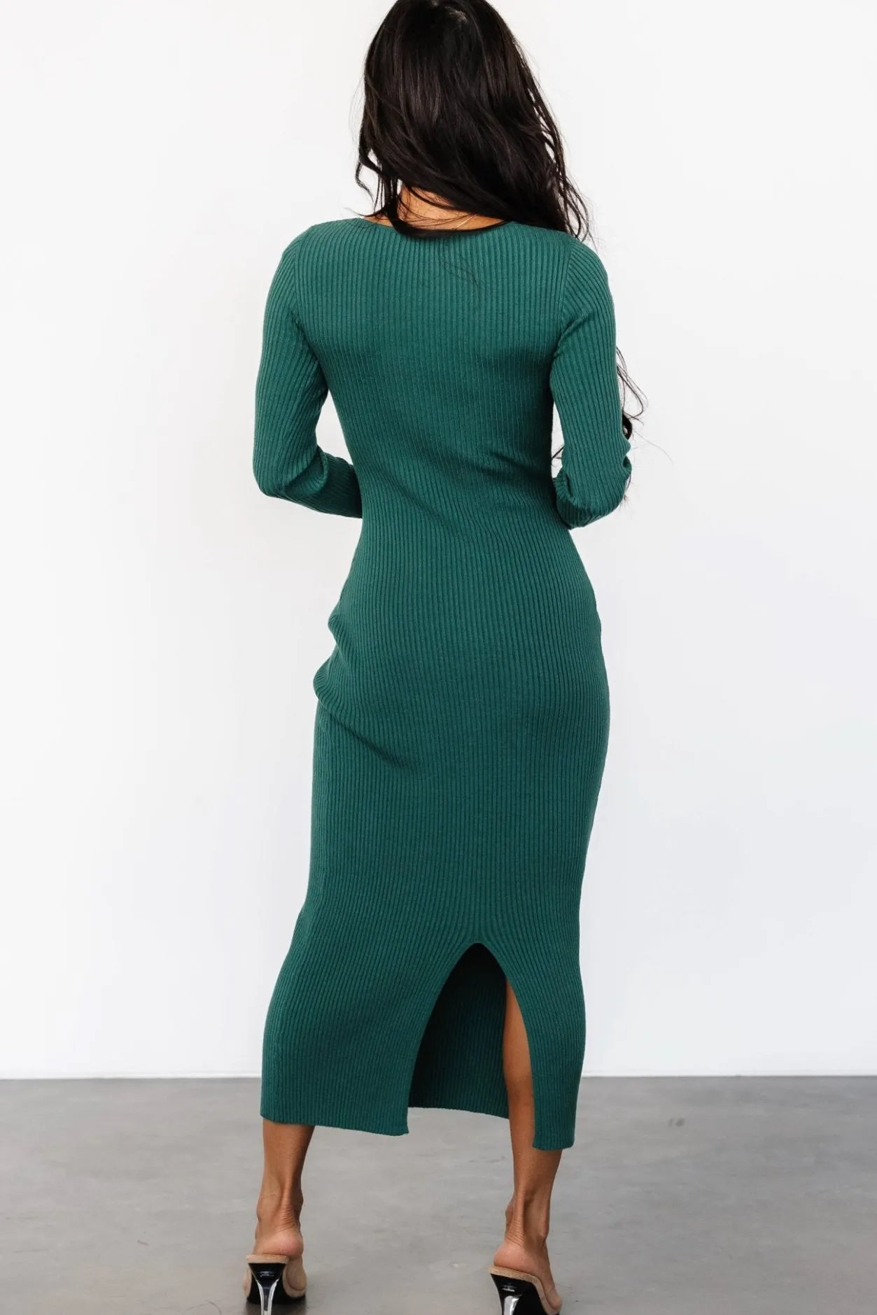 New Baltic Born Kendall Ribbed Midi Dress | Green