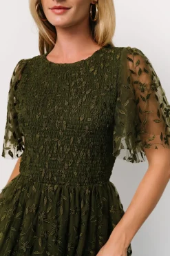 Online Baltic Born Kendra Embroidered Dress | Olive