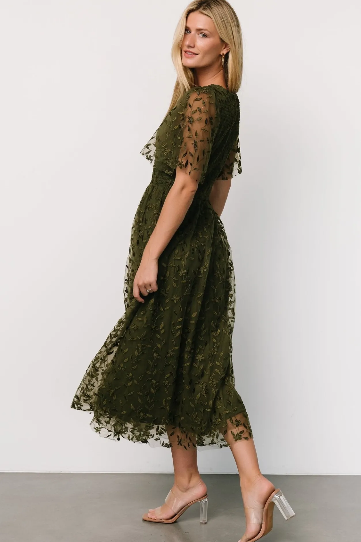 Online Baltic Born Kendra Embroidered Dress | Olive