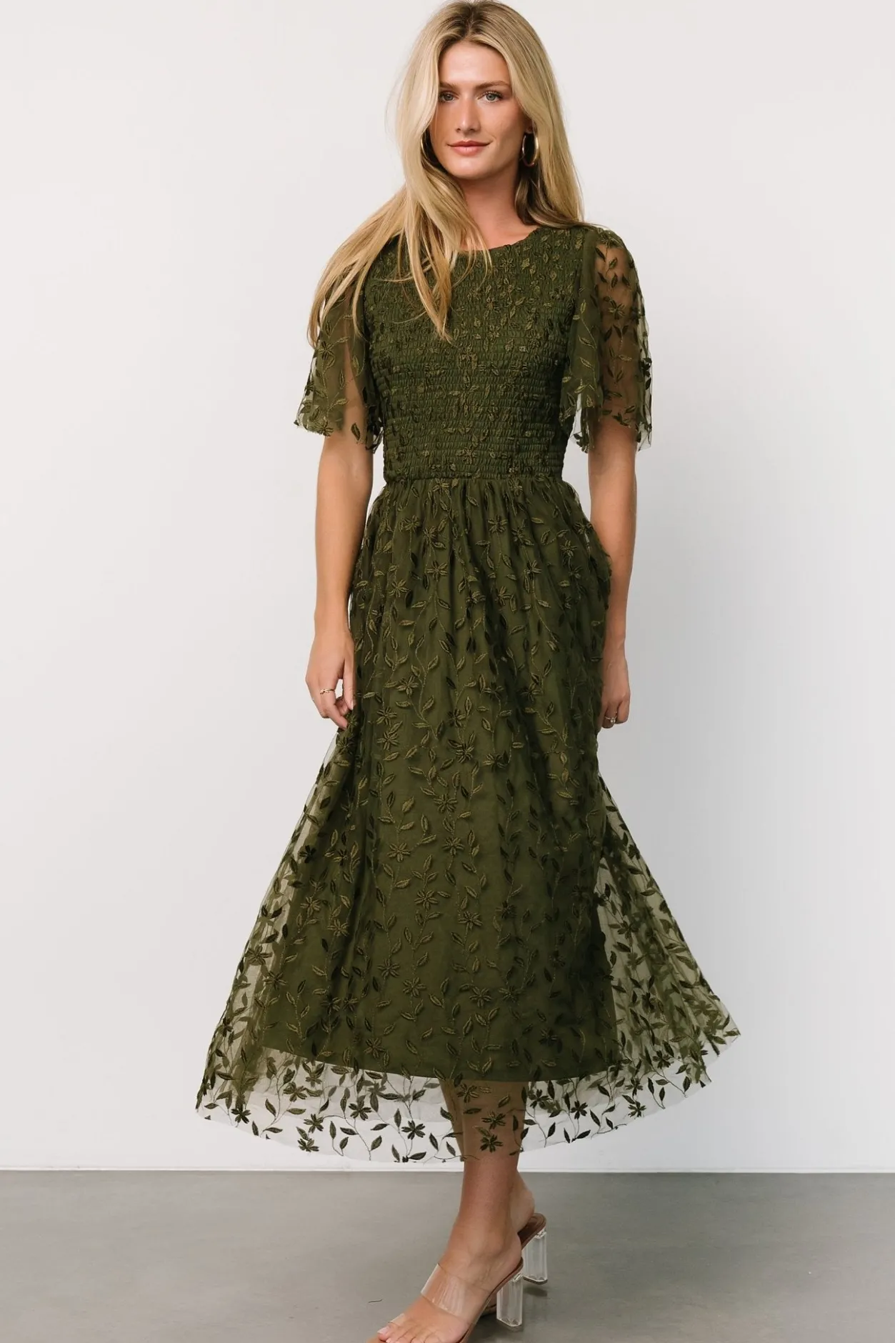 Online Baltic Born Kendra Embroidered Dress | Olive