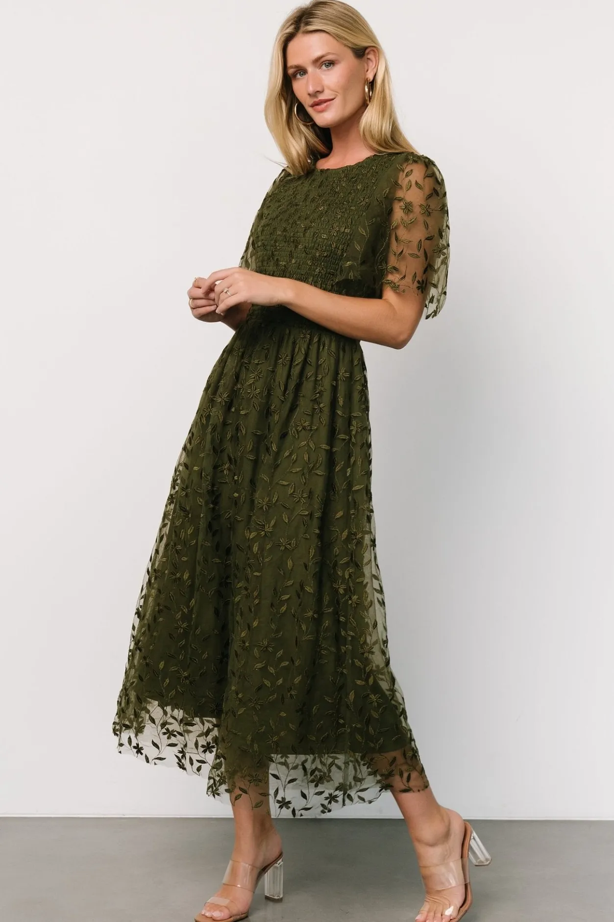 Online Baltic Born Kendra Embroidered Dress | Olive