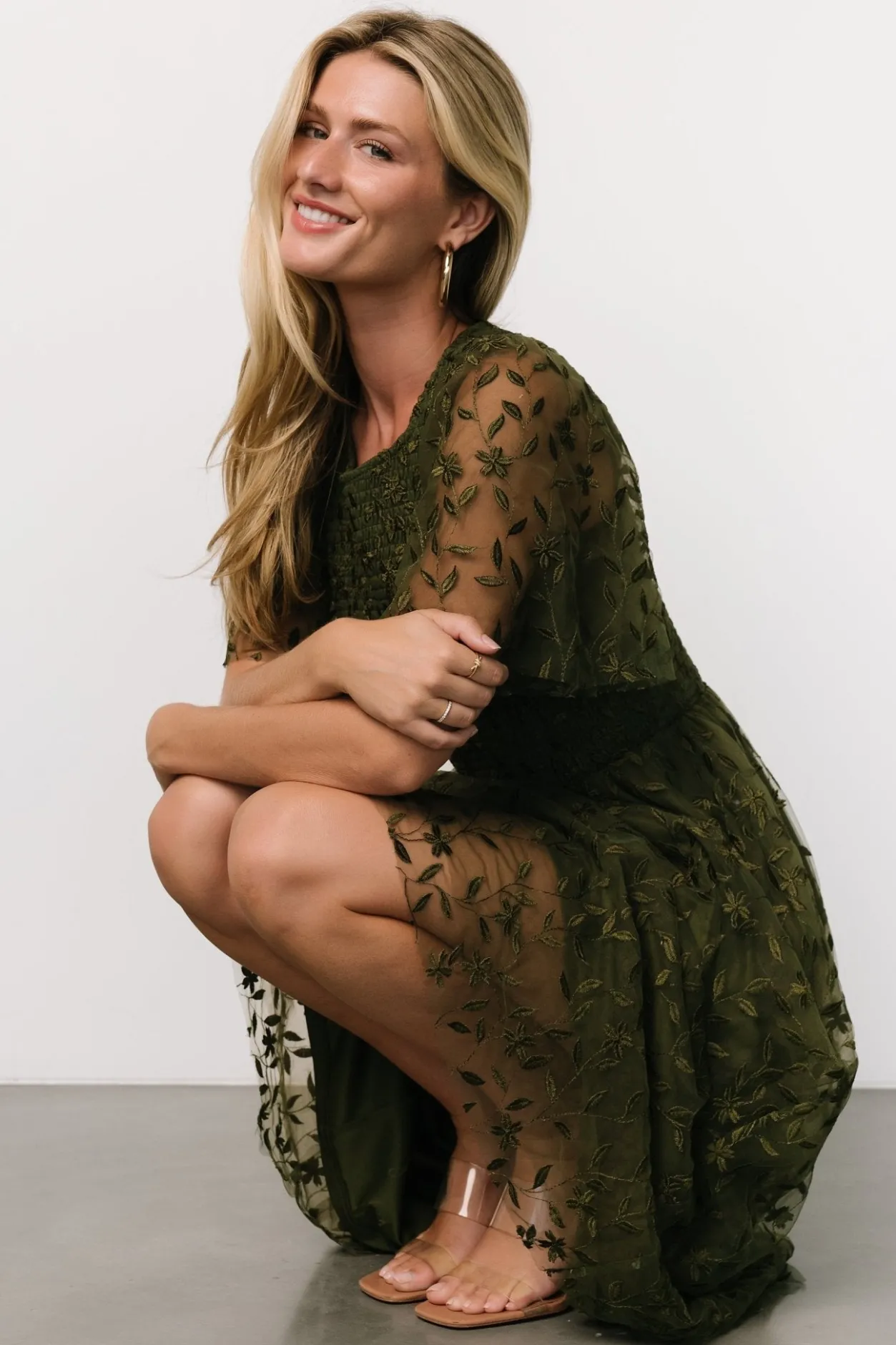Online Baltic Born Kendra Embroidered Dress | Olive