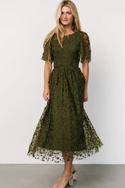 Online Baltic Born Kendra Embroidered Dress | Olive