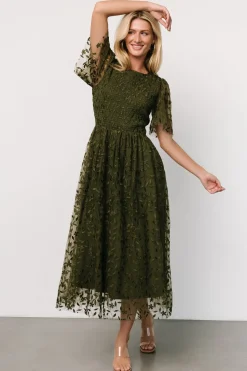 Online Baltic Born Kendra Embroidered Dress | Olive