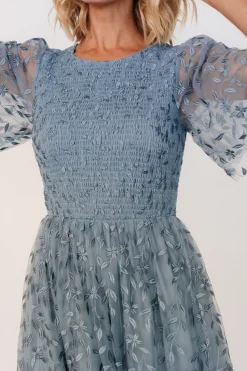 Online Baltic Born Kendra Embroidered Dress | Dusty Blue DustyBlue