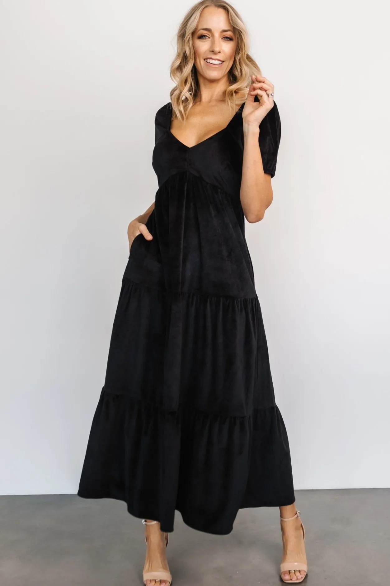 Outlet Baltic Born Kenli Velvet Maxi Dress | Black