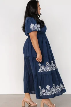 Hot Baltic Born Kennedy Embroidered Maxi Dress | Blue