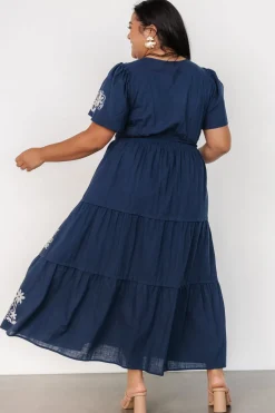 Hot Baltic Born Kennedy Embroidered Maxi Dress | Blue