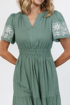Fashion Baltic Born Kennedy Embroidered Maxi Dress | Dark Sage DarkSage