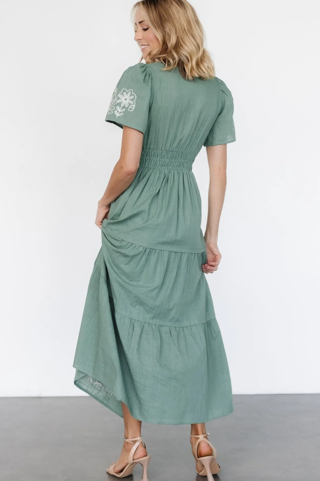 Fashion Baltic Born Kennedy Embroidered Maxi Dress | Dark Sage DarkSage