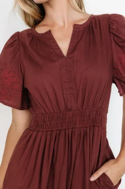 Sale Baltic Born Kennedy Embroidered Maxi Dress | Marsala
