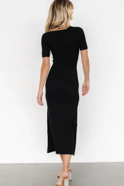 New Baltic Born Keren Ribbed Maxi Dress | Black