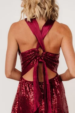 Fashion Baltic Born Khai Sequin Maxi Dress | Burgundy