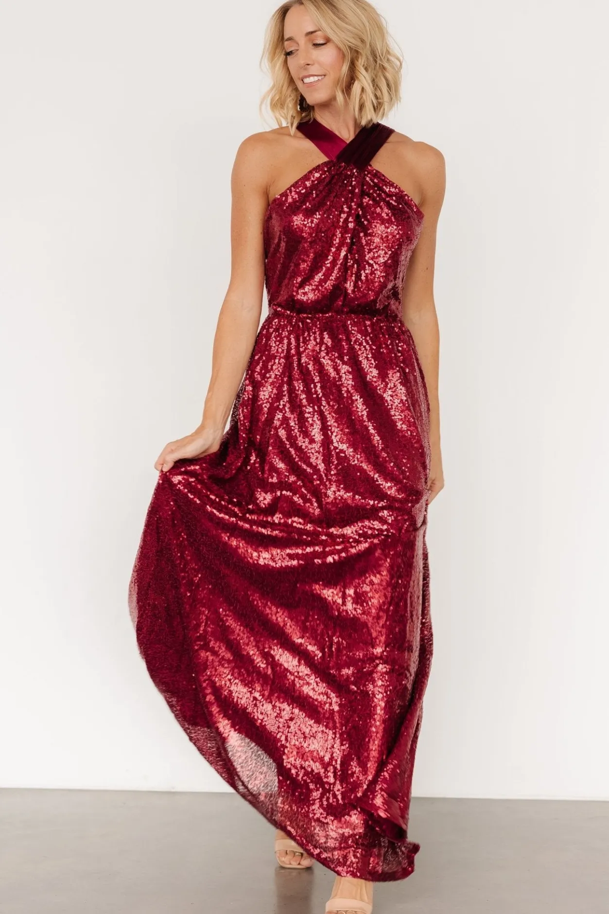 Fashion Baltic Born Khai Sequin Maxi Dress | Burgundy