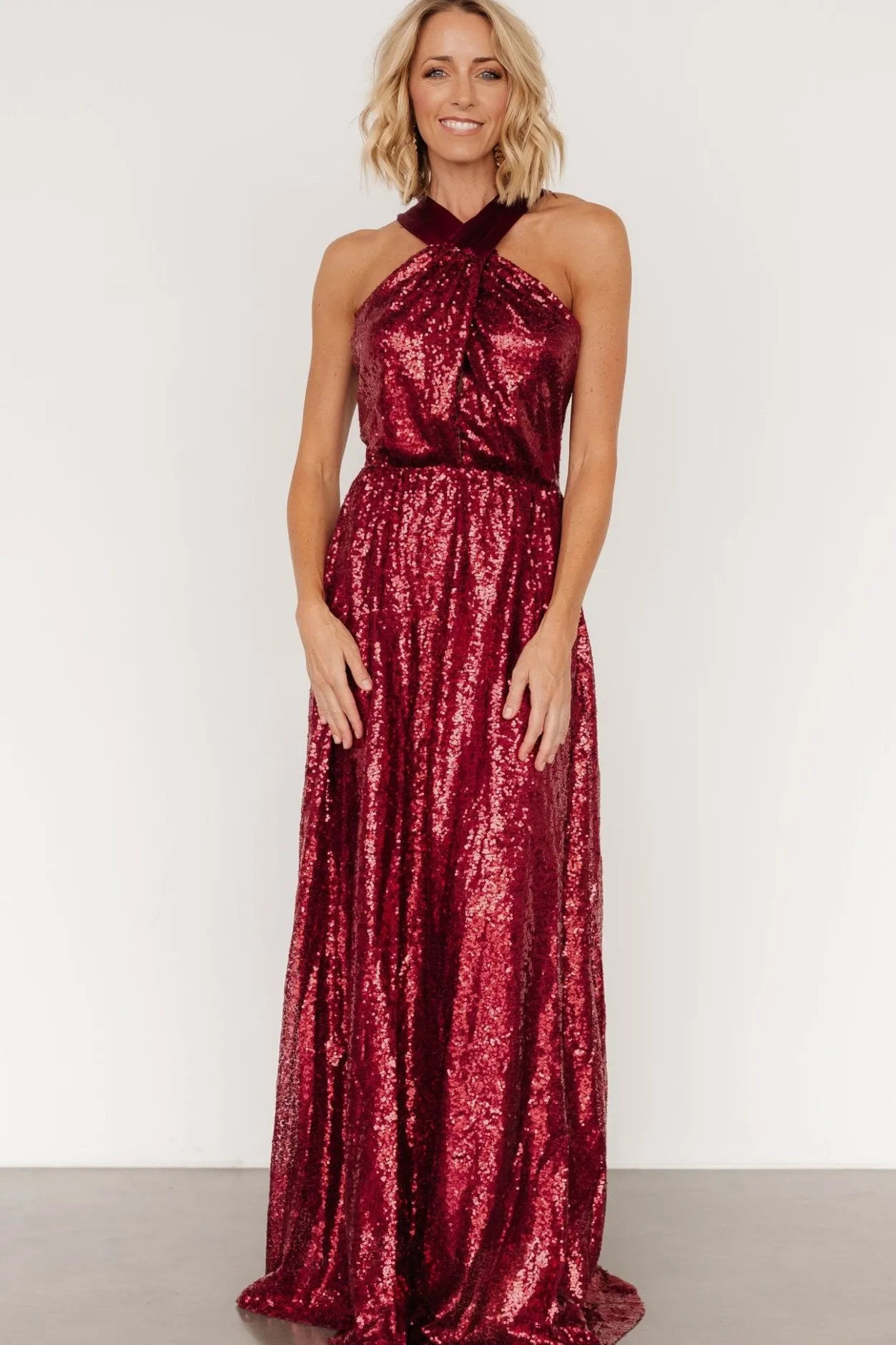 Fashion Baltic Born Khai Sequin Maxi Dress | Burgundy
