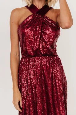 Fashion Baltic Born Khai Sequin Maxi Dress | Burgundy