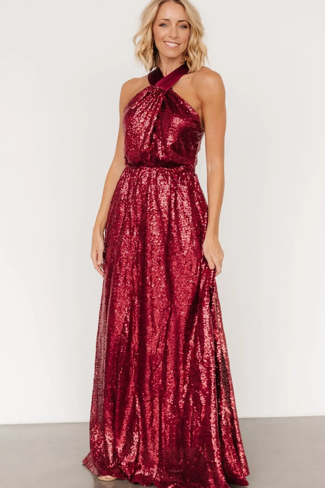 Fashion Baltic Born Khai Sequin Maxi Dress | Burgundy