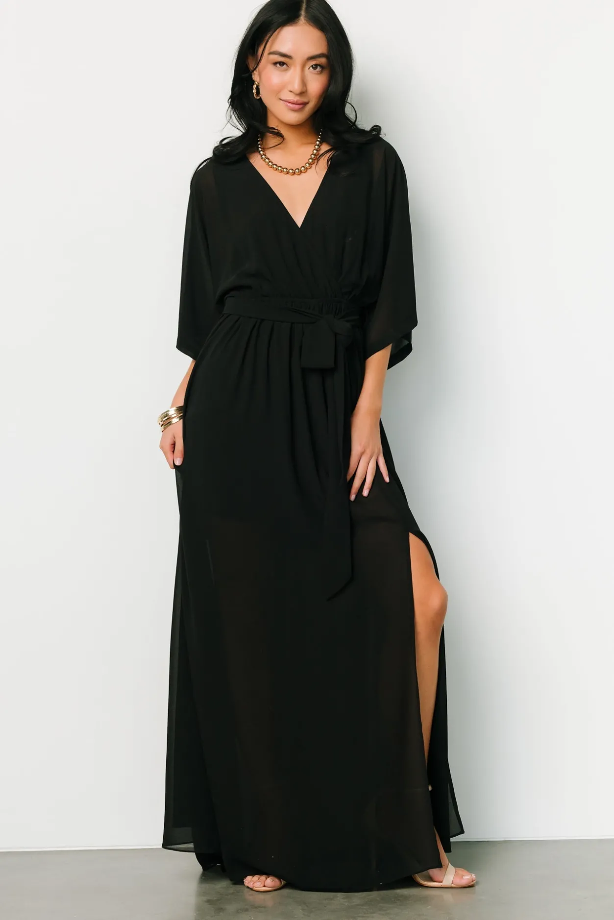 New Baltic Born Kia Kimono Maxi Dress | Black