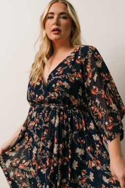 Discount Baltic Born Kia Kimono Maxi Dress | Dark Blue Floral DarkBlueFloral