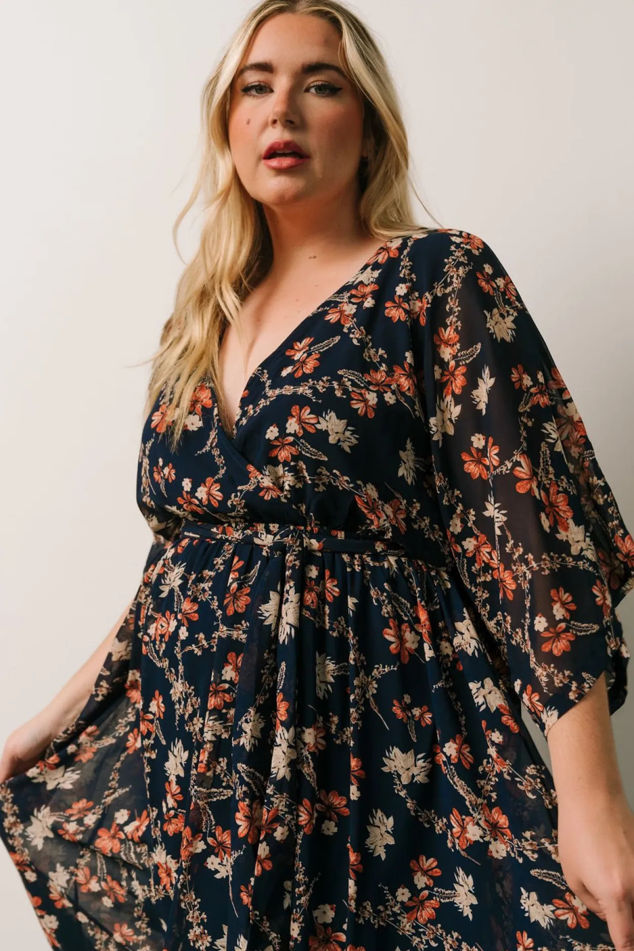 Discount Baltic Born Kia Kimono Maxi Dress | Dark Blue Floral DarkBlueFloral