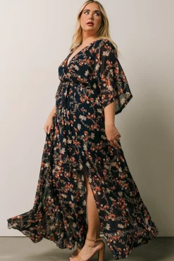 Discount Baltic Born Kia Kimono Maxi Dress | Dark Blue Floral DarkBlueFloral