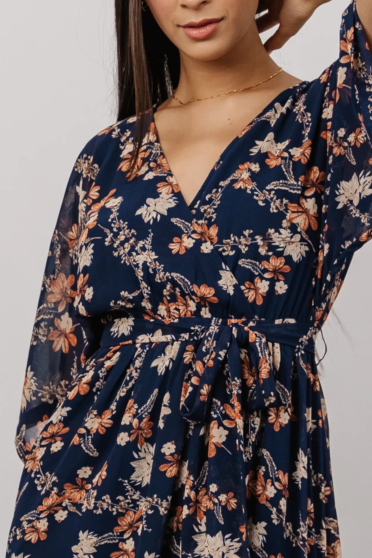 Discount Baltic Born Kia Kimono Maxi Dress | Dark Blue Floral DarkBlueFloral