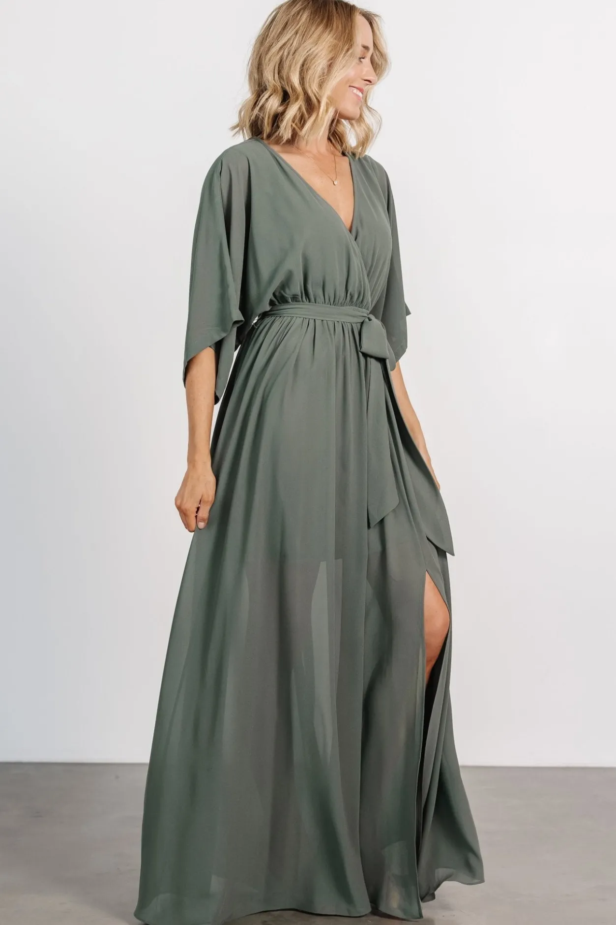 Best Baltic Born Kia Kimono Maxi Dress | Dark Sage DarkSage