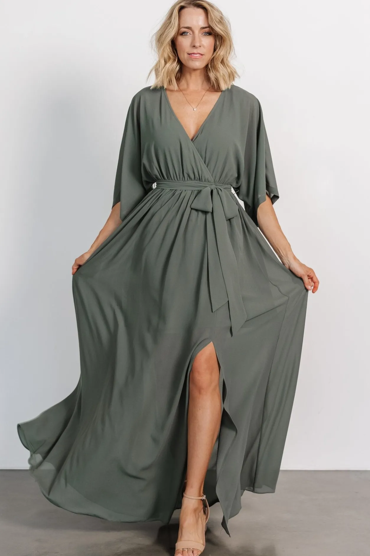 Best Baltic Born Kia Kimono Maxi Dress | Dark Sage DarkSage