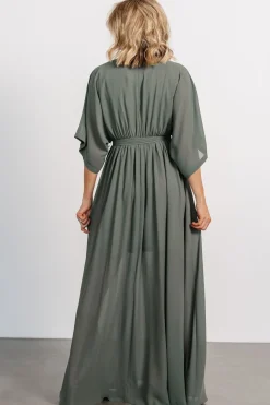 Best Baltic Born Kia Kimono Maxi Dress | Dark Sage DarkSage