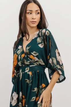 Sale Baltic Born Kia Kimono Maxi Dress | Deep Topaz Floral DeepTopazFloral