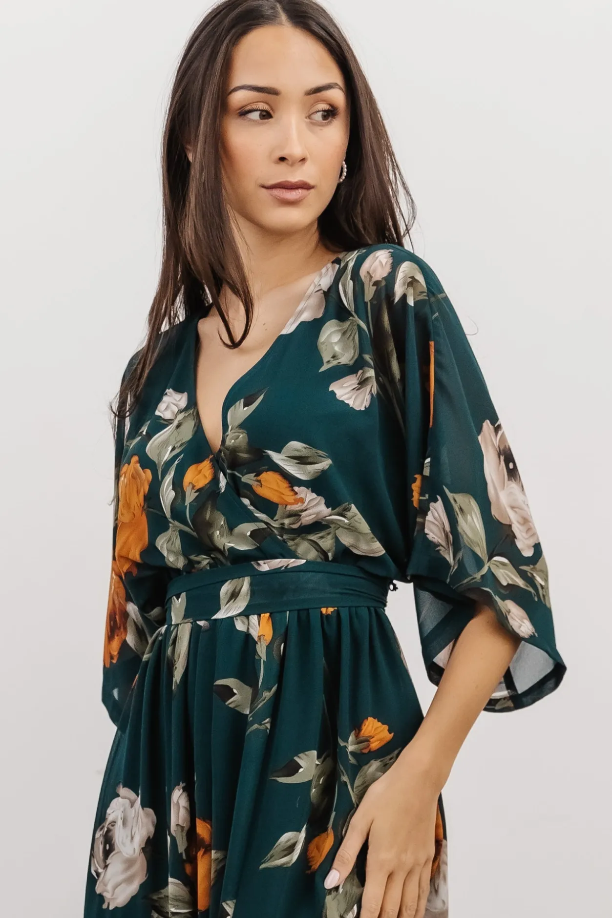 Sale Baltic Born Kia Kimono Maxi Dress | Deep Topaz Floral DeepTopazFloral
