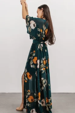 Sale Baltic Born Kia Kimono Maxi Dress | Deep Topaz Floral DeepTopazFloral
