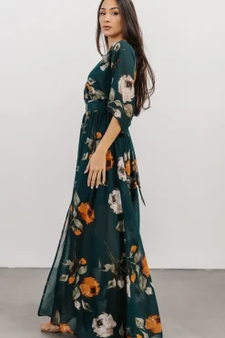 Sale Baltic Born Kia Kimono Maxi Dress | Deep Topaz Floral DeepTopazFloral