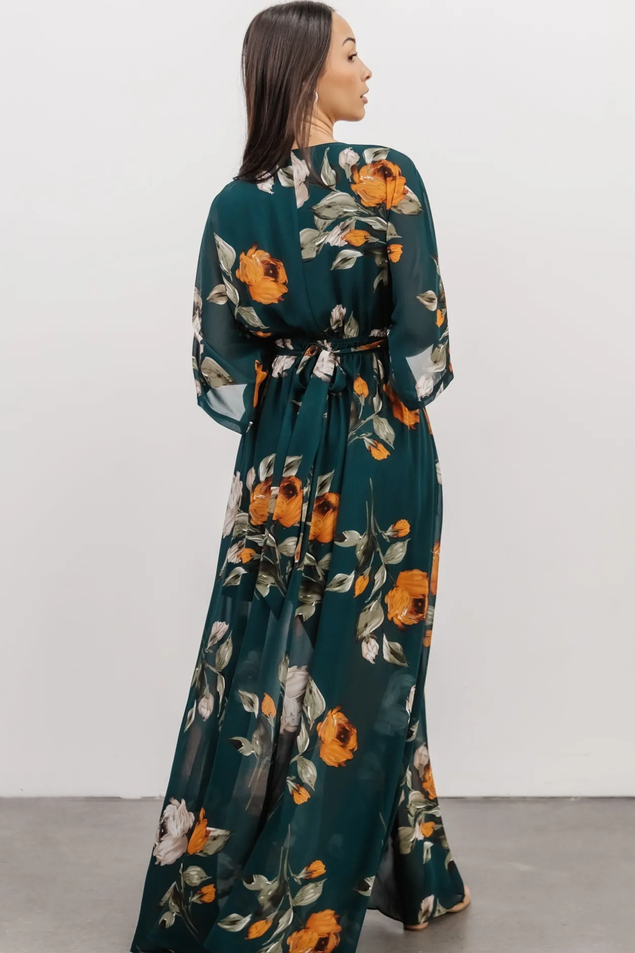 Sale Baltic Born Kia Kimono Maxi Dress | Deep Topaz Floral DeepTopazFloral