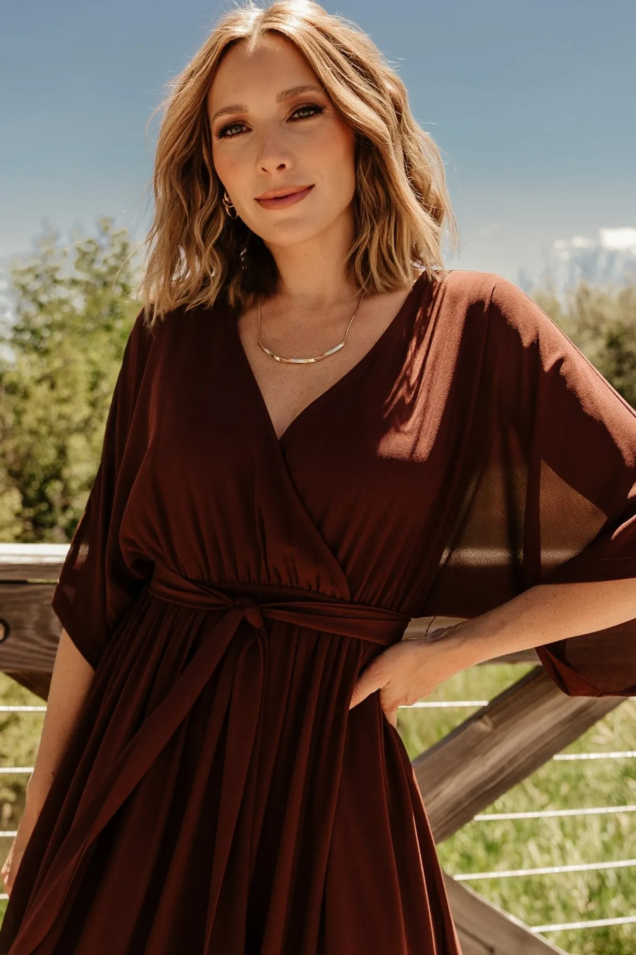 Hot Baltic Born Kia Kimono Maxi Dress | Mahogany